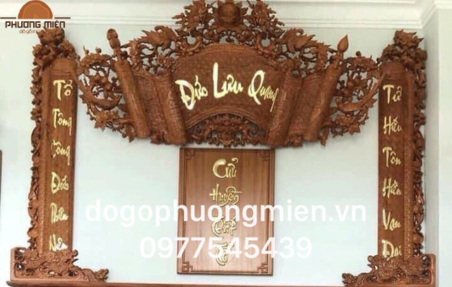 Kích thước đúng chuẩn phong thuỷ của mẫu cuốn thư câu đối gỗ