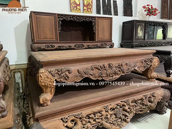 Mẫu sập gụ tủ chè khi còn mộc.