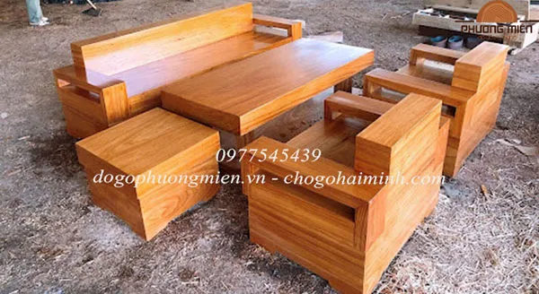 Sofa chữ H gỗ gõ đỏ đẹp.