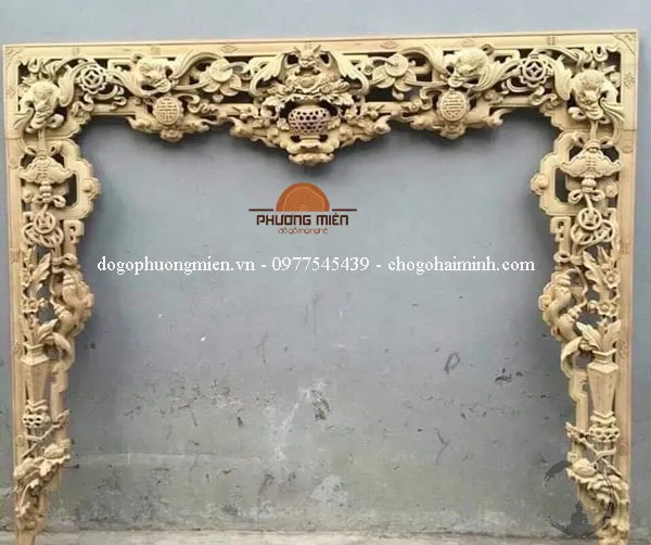 Mẫu cửa võng thờ truyện ngũ phúc đẹp tinh sảo.