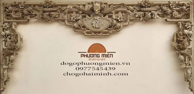 Mẫu cửa võng chạm ngũ phúc đẹp.