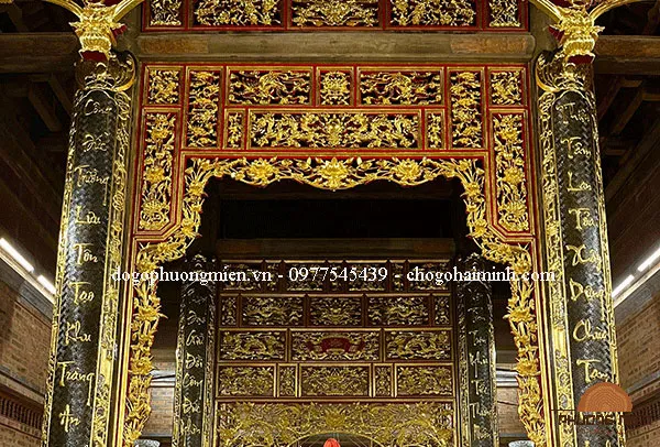 Mẫu cửa võng truyện ô xa thếp vàng.