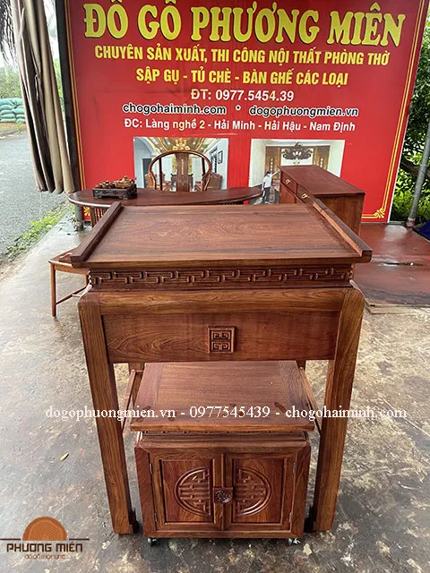 mẫu bàn thờ đơn giản gỗ hương