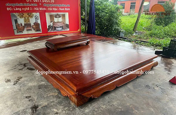 mẫu sập hầu đồng gỗ gụ tứ diện