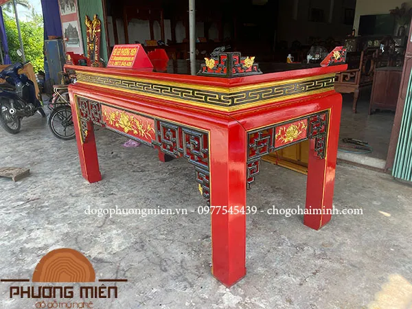 bàn thờ truyện sen sơn nam thếp vàng 2m17