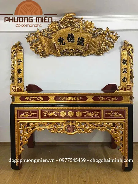 bàn thờ như ý sơn thếp vàng.