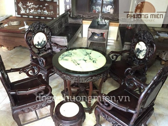 Bộ bàn ghế trúc dưa gỗ gụ