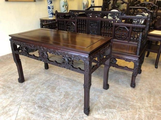 Trường kỷ con tiện huế vân khúc gỗ gụ