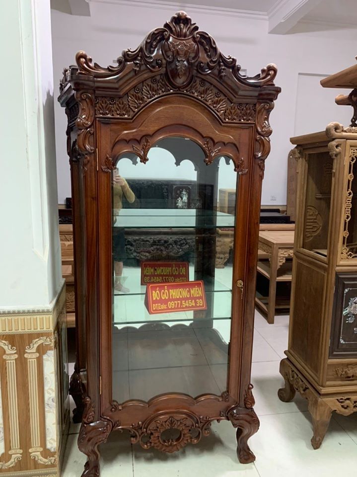 Tủ bầy dồ gỗ gụ mẫu Lu-Y kiểu Pháp lối cổ