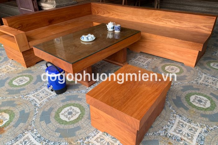 sofa gỗ gõ đỏ nguyên khối