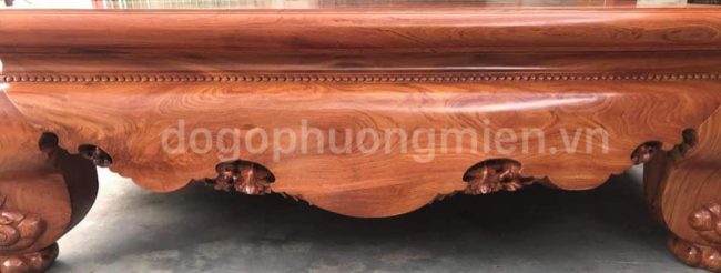 Sập trơn gỗ hương đá cổ liền