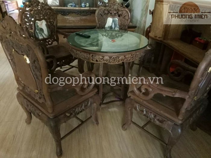 bộ bàn ghế trúc ô đá gỗ gụ ta quảng bình