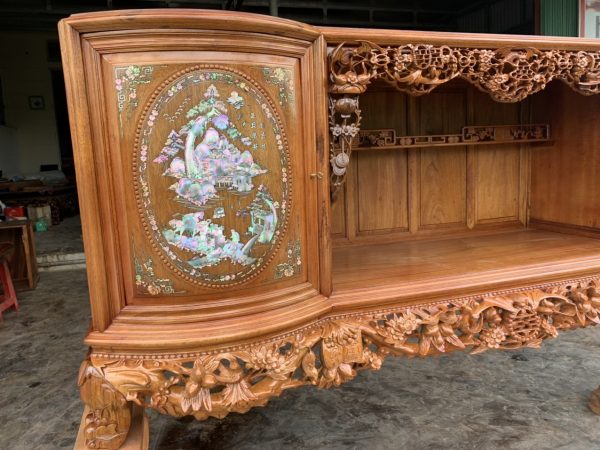 Tủ chè cánh cong gỗ gụ