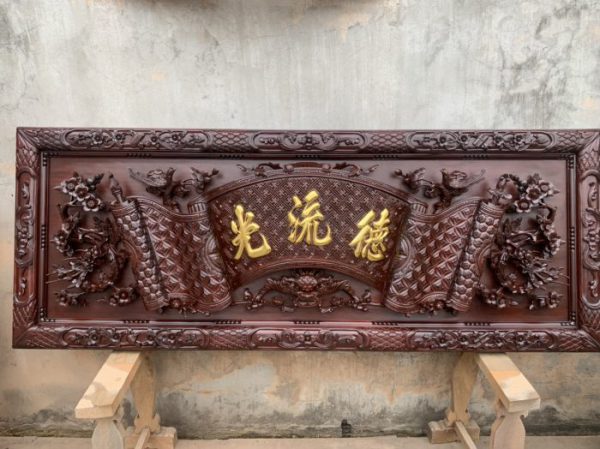 Đại tự cuốn thư câu đối gỗ gụ