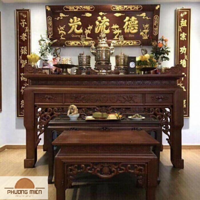 bàn thờ gia tiên gỗ gụ đẹp