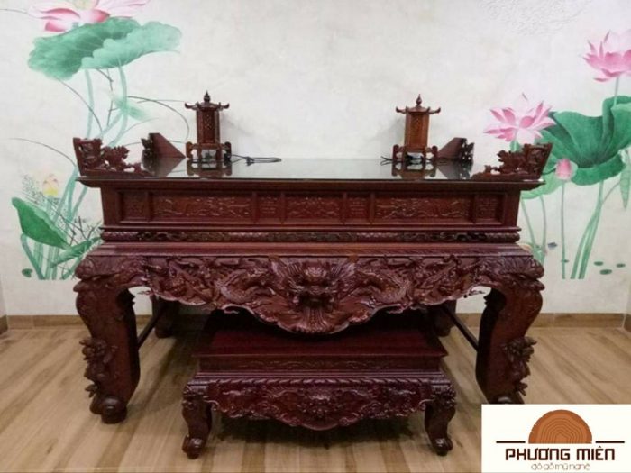 mẫu sập thờ tứ linh gỗ gụ đẹp giá tại xưởng