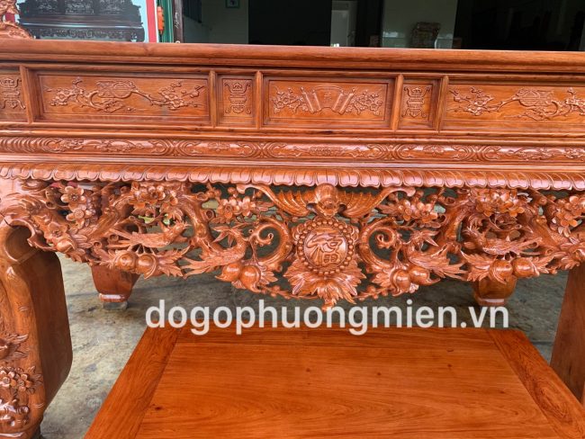 Mẫu sập thờ chạm mai điểu gỗ hương đá đẹp