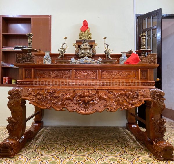 sập thờ tứ linh nhị cấp