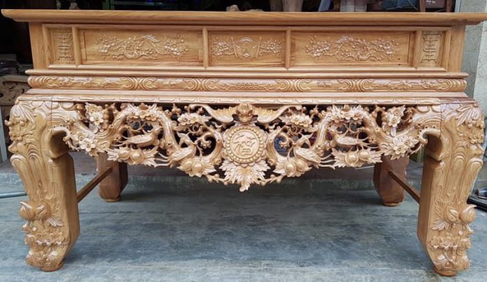 Sập thờ mai điểu gỗ gõ đỏ đẹp