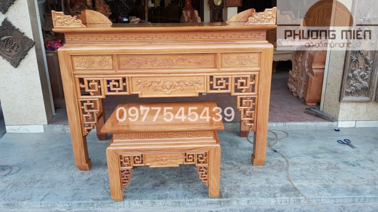 Bàn thờ án gian gỗ gõ đỏ đẹp