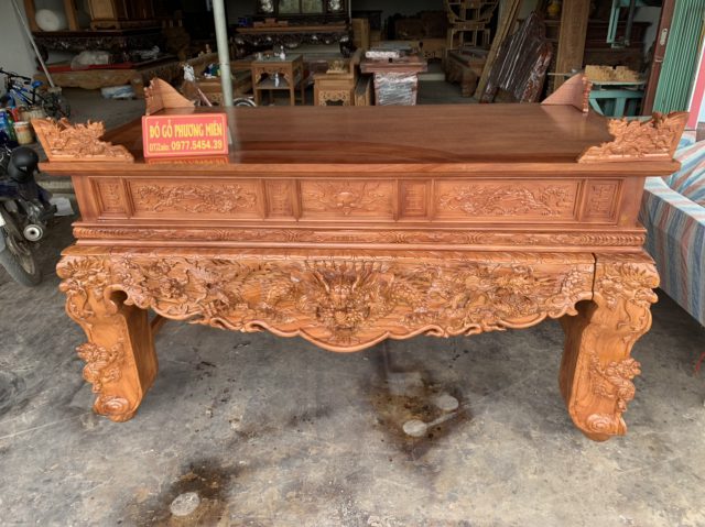 Sập thờ tứ linh gỗ gõ đỏ