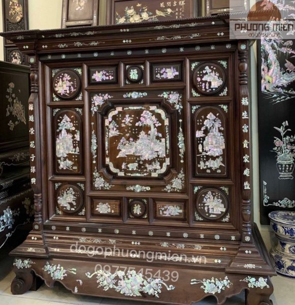 TỦ thờ gỗ gụ khảm ốc đẹp