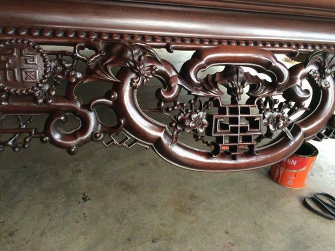 sập ngũ phúc cổ gỗ gụ