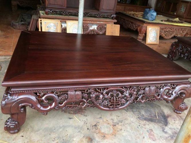 sập ngũ phúc cổ gỗ gụ