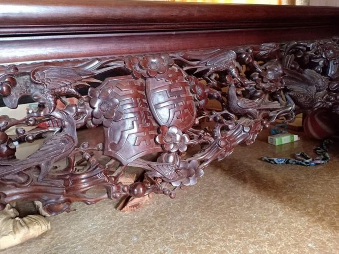 Sập mai sáu thọ cổ gỗ gụ