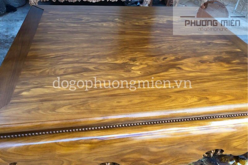 sập trơn gỗ cẩm vàng đẹp