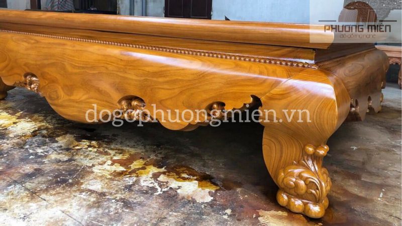 sập trơn gỗ cẩm vàng đẹp