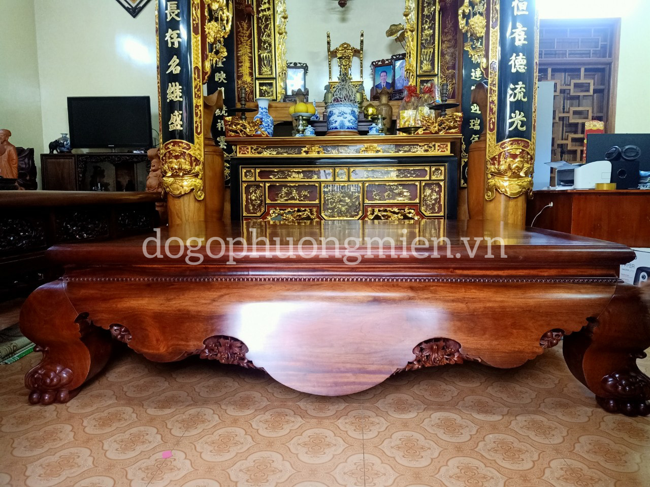 sập gụ trơn đẹp 1m8 x 2m2