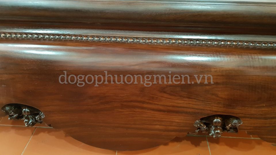 bộ sập trơn gõ gụ cổ liền 1m8 x 2m2