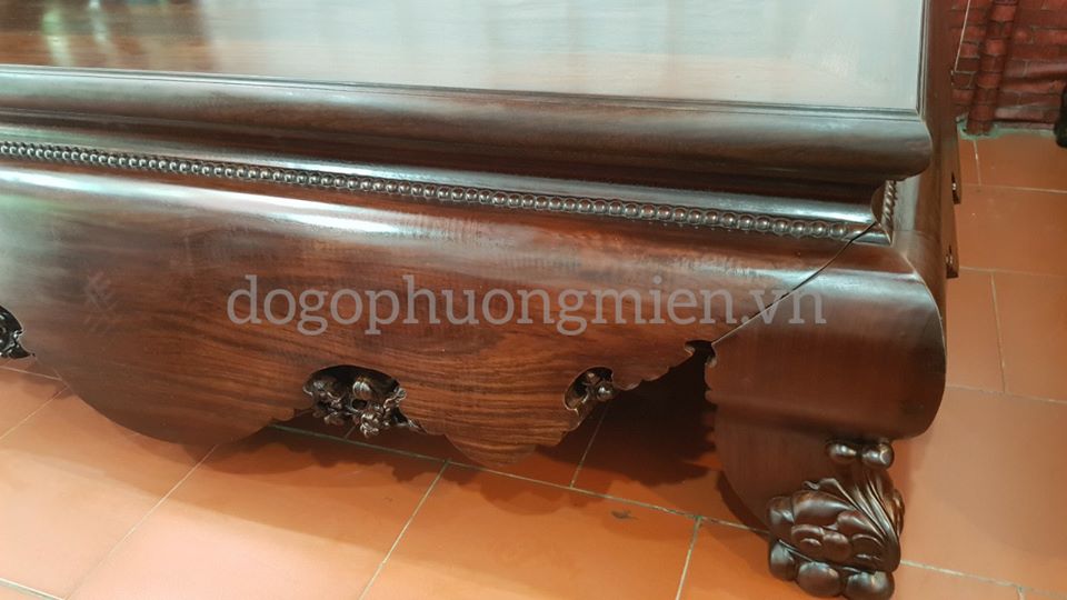 Sập gụ trơn cổ liền 1m8 x 2m2