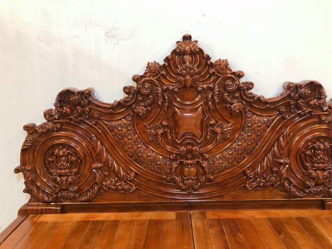 giường âu á đẹp gỗ gõ đỏ