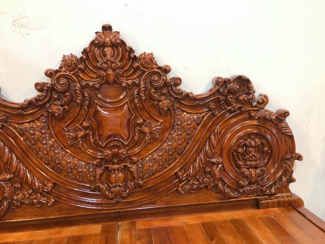 giường âu á đẹp gỗ gõ đỏ