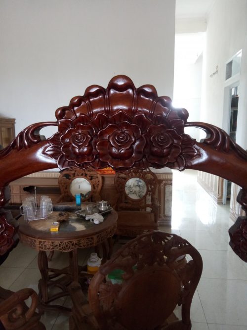 bàn trang điểm hoa hồng gỗ gụ