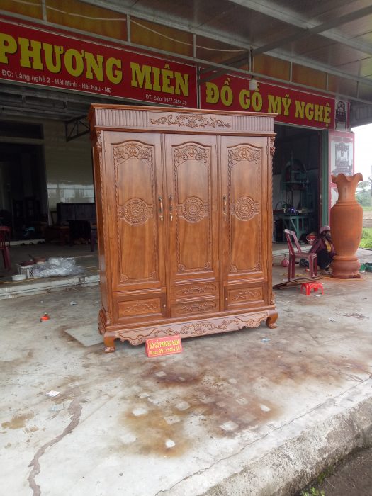 tủ áo gỗ lim ba buồng đẹp