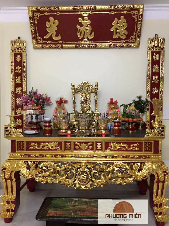 mẫu bàn thờ gỗ mít đẹp