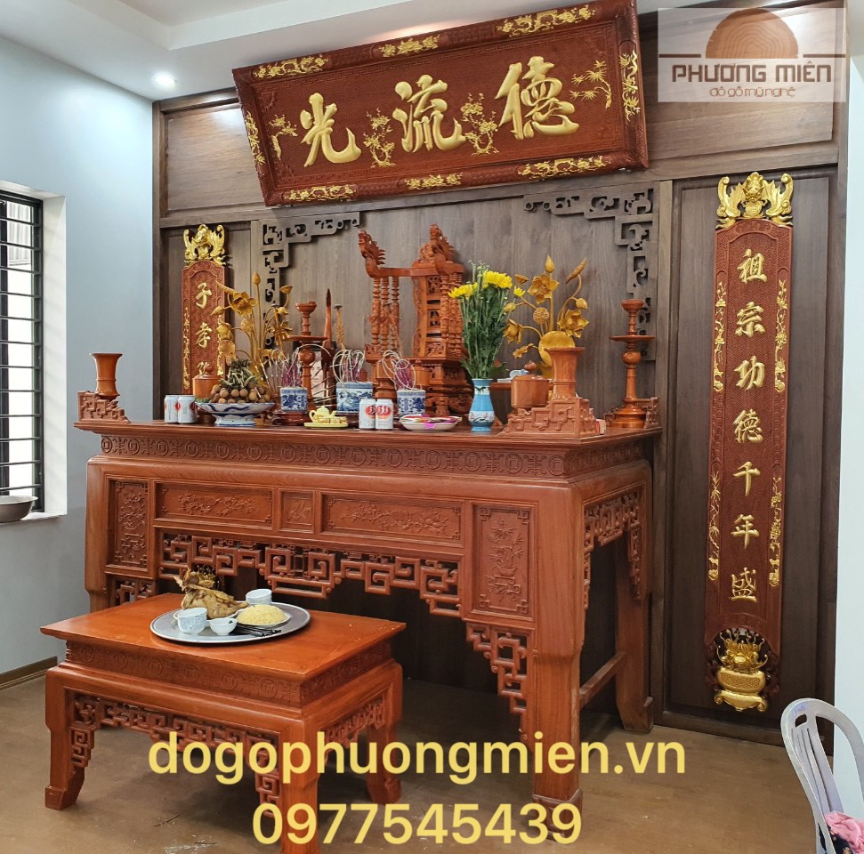 tủ thờ gỗ hương đá mẫu ô xa tân cổ