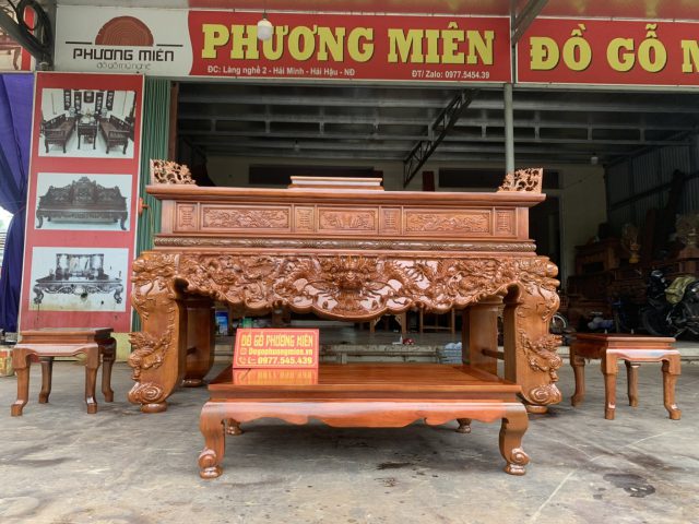 Sập thờ tứ linh vai liền gỗ gụ