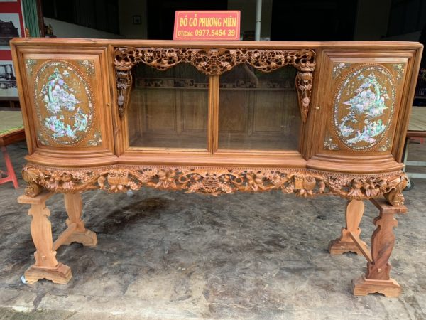 Tủ chè cánh cong gỗ gụ