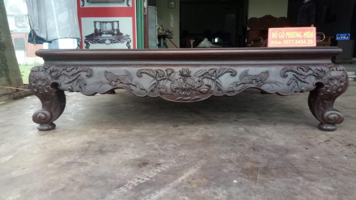 Sập sen vịt cổ gỗ gụ mật đẹp