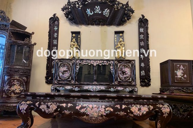 sập gụ khảm liên chi kiểu lối cổ đẹp