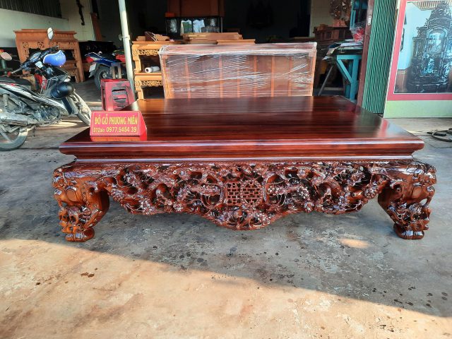 sập thập điểu quần mai gỗ gụ