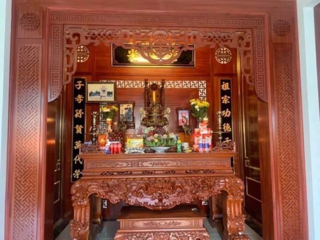 Thiết kế phòng thờ gỗ tại Hỉa Dương