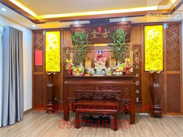 Mẫu bàn thờ truyện gỗ gụ đẹp tại Hải Phòng
