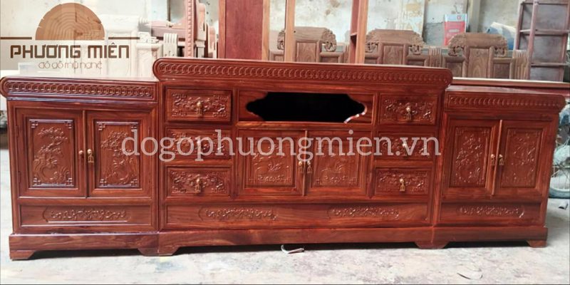 mẫu kệ tivi gỗ hương đá đẹp