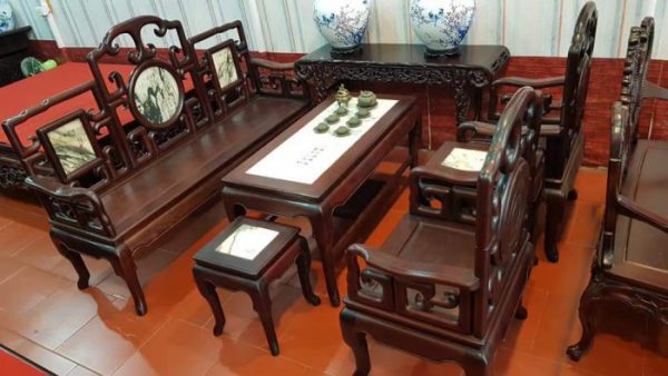 trường kỷ tam sơn gỗ gụ dệp