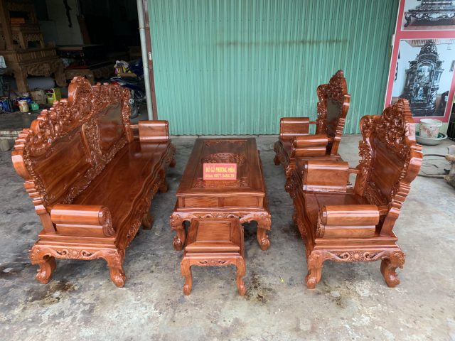 bàn ghế hoàng gia gỗ hương đá đẹp